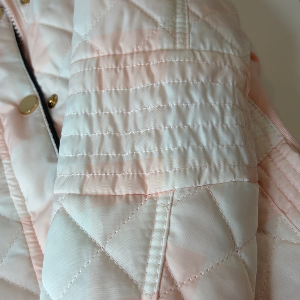 Pink and white watercolor Quilted Hooded Kids Jacket Girl’s XS 7 New with tag - Picture 8 of 10